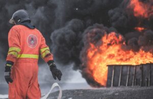 fireman wearing firesuit